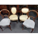 TWO SIMILAR VICTORIAN WALNUT FRAMED PARLOUR CHAIRS