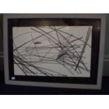 A FRENCH ABSTRACT DRAWING, WITH INSCRIPTION