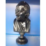 A LIBRARY BUST OF VOLTAIRE