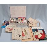 A COLLECTION OF KNITTING AND SEWING ITEMS