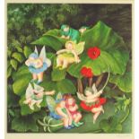 Beryl Cook - Fairy Dell, pencil signed print in colour with embossed watermark, mounted, framed