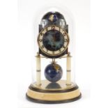 Kaiser four hundred day globe clock with glass dome, 26.5cm high