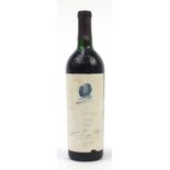 Bottle of 1981 Opus One Rothschild Napa Valley red wine