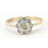 9ct gold and silver paste ring, size M, 1.7g