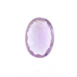 Oval amethyst gemstone with certificate, approximately 5.60 carat