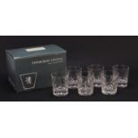 Set of six Edinburgh Glenshee pattern tumblers with box, each 7.5cm high