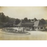 Vintage motoring interest black and white photograph of Park Langley Garage, Kent, 28cm x 20cm