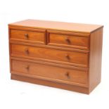 G Plan teak four drawer chest, 69cm H x 101cm W x 45.5cm D