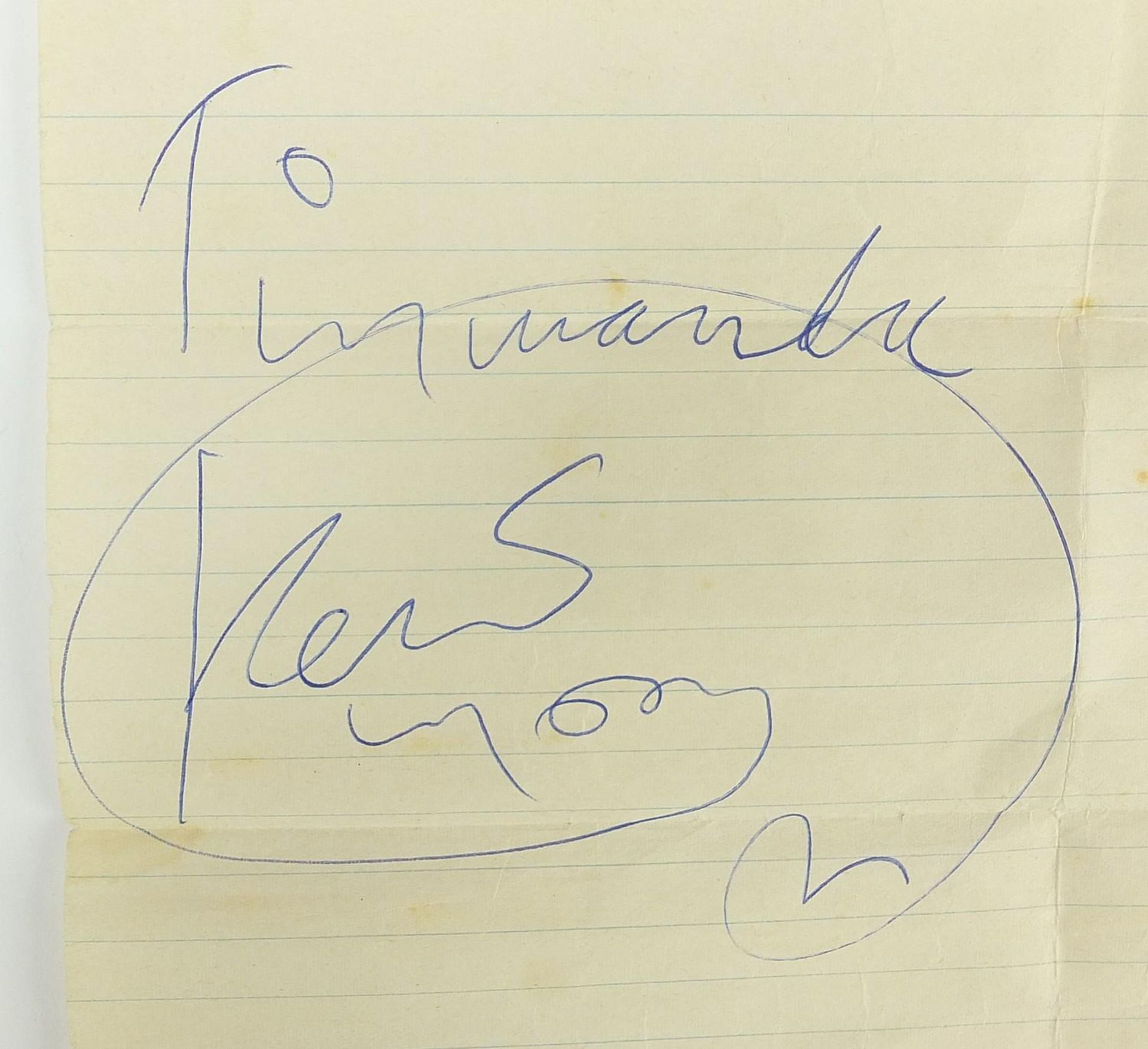 1970's Keith Moon ink autograph PROVENANCE: Collected by the vendor's father who was working at - Image 2 of 3