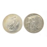 Two Elizabeth II Britannia one ounce silver two pounds comprising dates 2003 and 2004