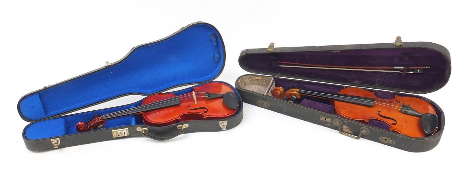 Two violins with cases - Image 10 of 13