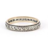 9ct gold clear stone eternity ring, size K, 1.7g