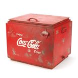 Advertising Coca Cola design ice cooler, 37.5cm H x 45.5cm W x 37cm D