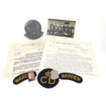 Local interest British World War II militaria including Hailsham Rural District Council letter,