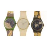 Three vintage Swatch watches