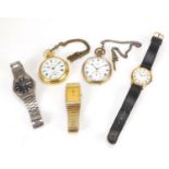 Vintage and later wristwatches and pocket watches including Kay's Standard Lever, Seiko and