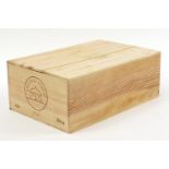 Twelve bottles of 2014 Château Cissac Haut Medoc red wine housed in a sealed pine crate
