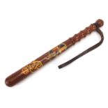 Turned wood Police truncheon with George VI Royal cypher, 39.5cm in length