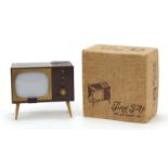Vintage Tiny TV salt and pepper set with box, the TV 9cm wide