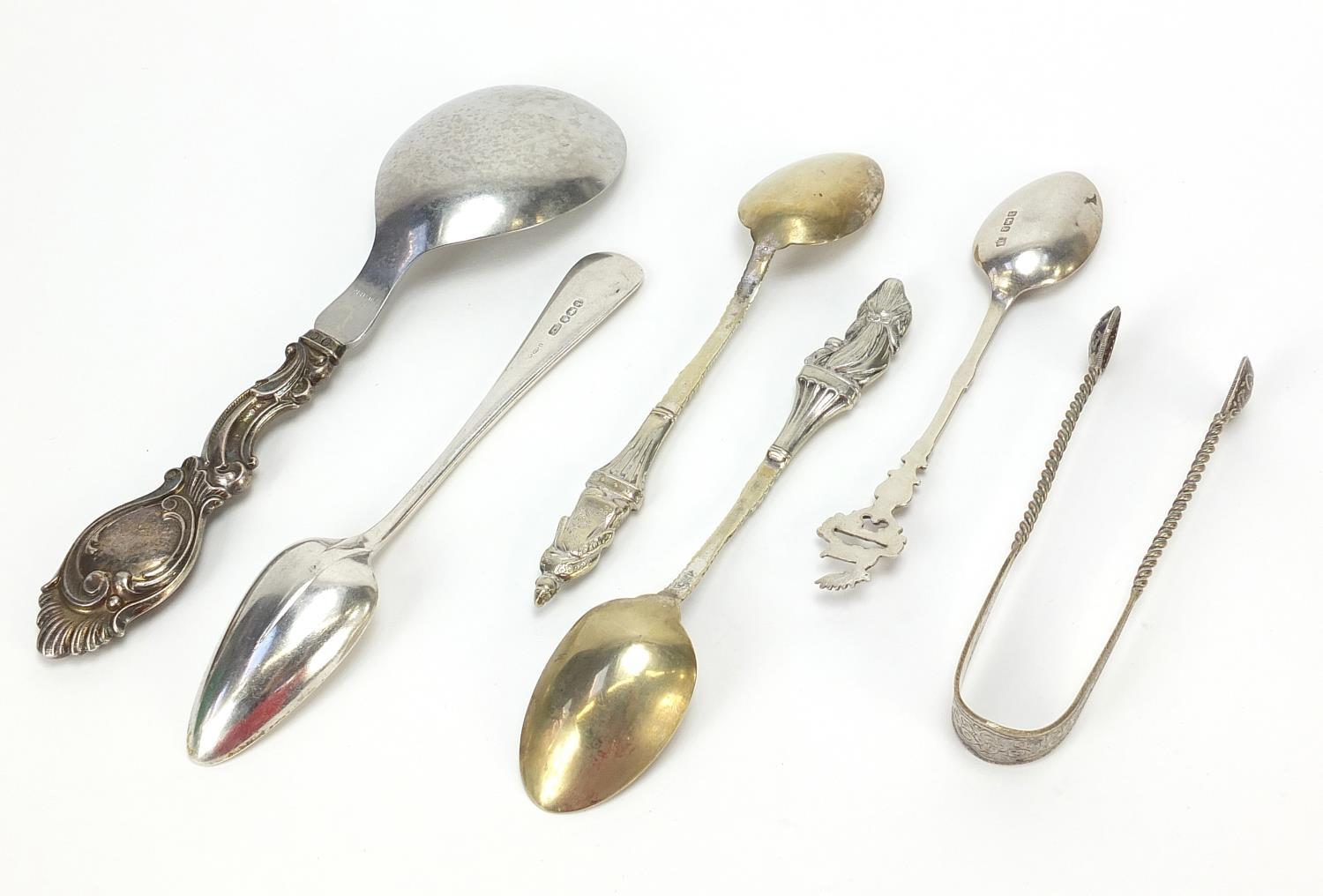 Antique and later silver and white metal flatware including a German silver handled spoon and a pair - Image 4 of 5