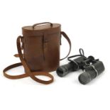Dollond and Aitchison, pair of Levista wide angle X 25 binoculars with tan leather case