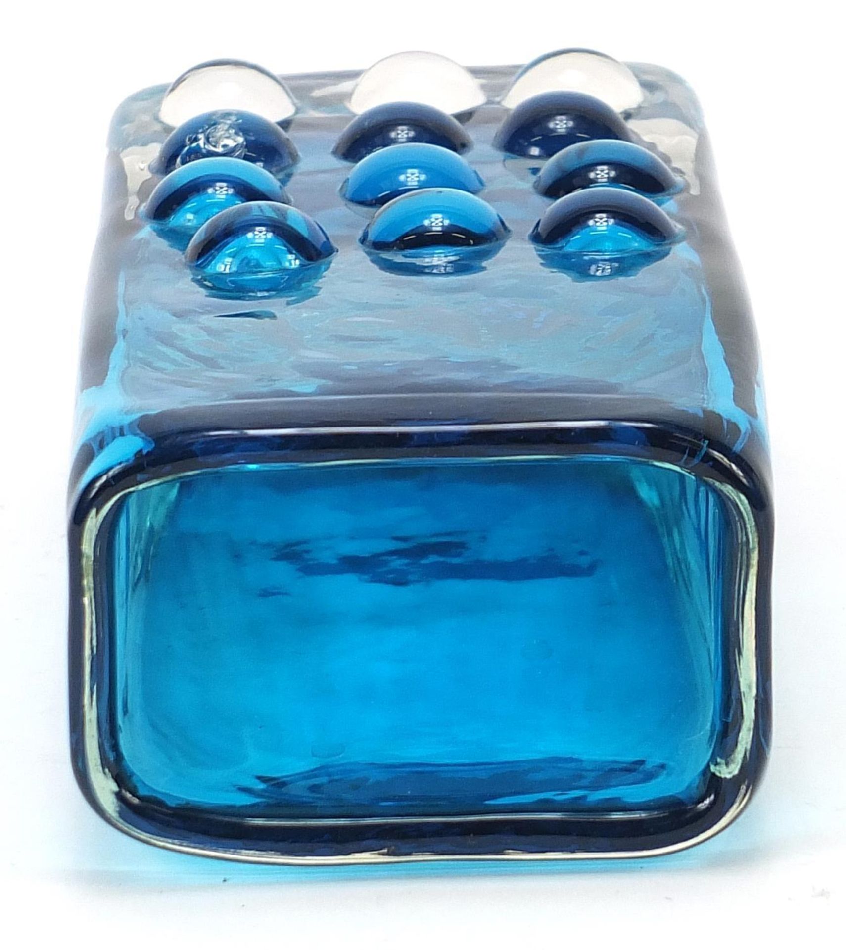 Geoffrey Baxter for Whitefriars, telephone glass vase in kingfisher blue, 17cm high - Image 3 of 4