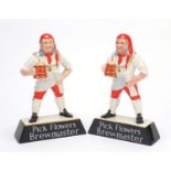 Two Carltonware advertising Brewmaster figures, 24cm high