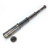 German military interest three draw telescope, 14.5cm in length when closed