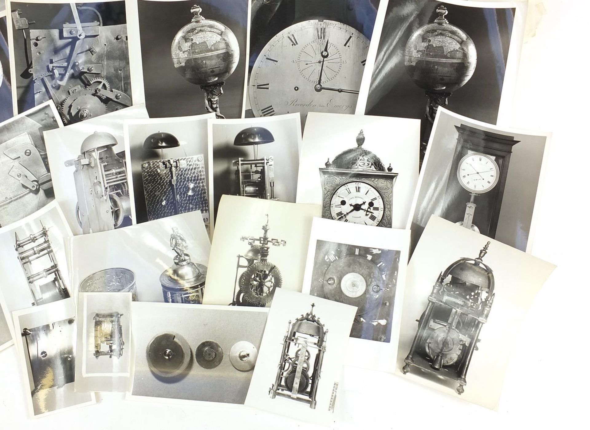 Collection of black and white photographs relating to clocks, some with copyright British Museum - Image 5 of 5