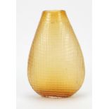 Orange and white swirl art glass vase, 30.5cm high