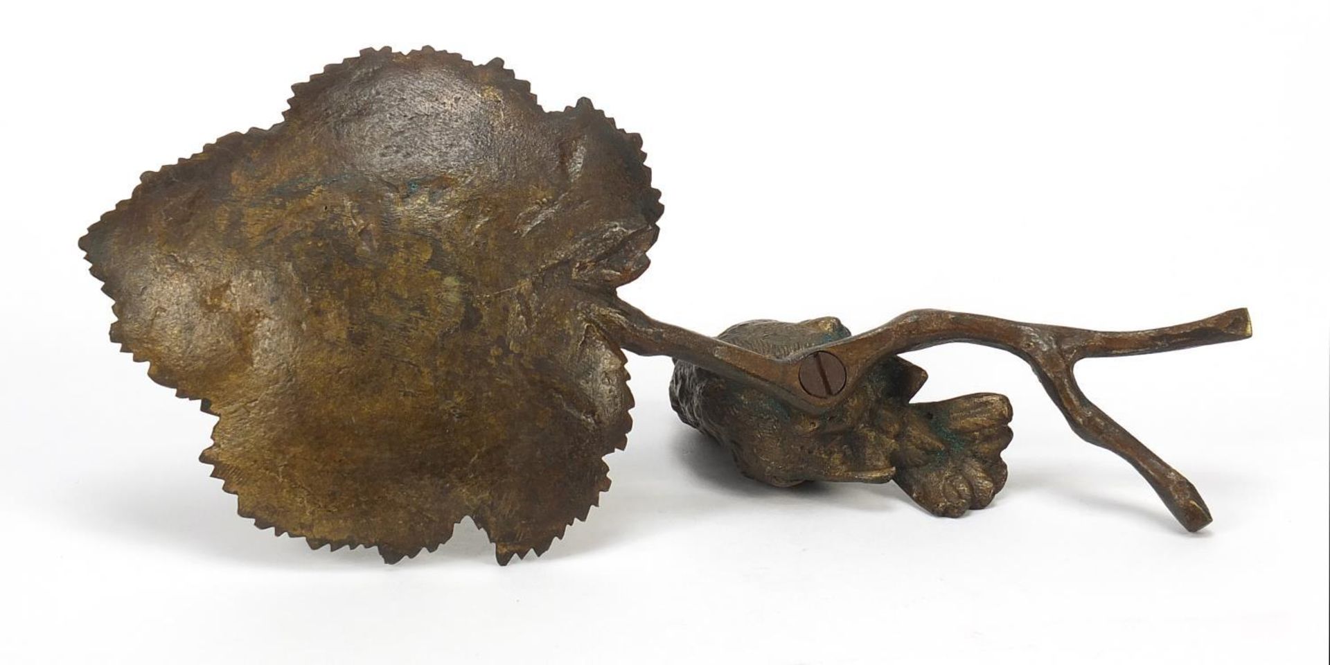 Patinated bronze dish in the form of a bird on a branch, 24cm in length - Image 4 of 4