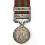 Victorian British military India medal with Punjab Frontier 1897-98 and Tirah 1897-98 bars awarded