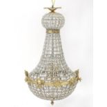 Large ornate chandelier with gilt metal mounts, 73cm high