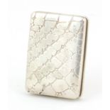 Links of London silver double card case with crocodile skin design, 5cm high, 29.0g