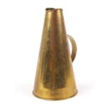 Early 20th century rowing interest brass megaphone, 32.5cm in length
