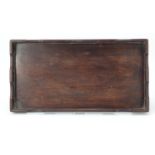 Chinese carved hardwood serving tray, 65.5cm wide