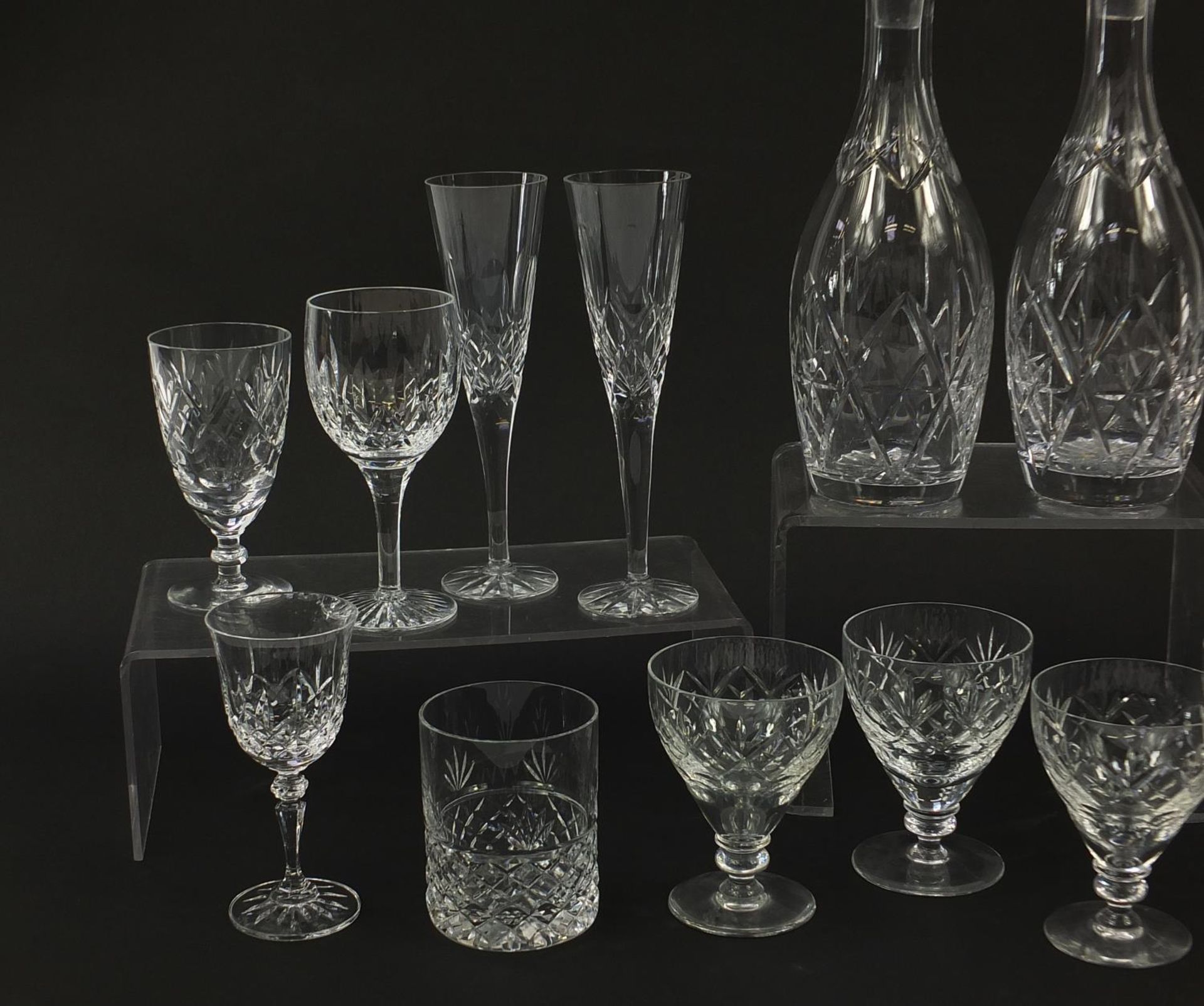 Cut glassware and crystal including a pair of decanters, Royal Doulton, Stuart, Caithness and - Image 2 of 8