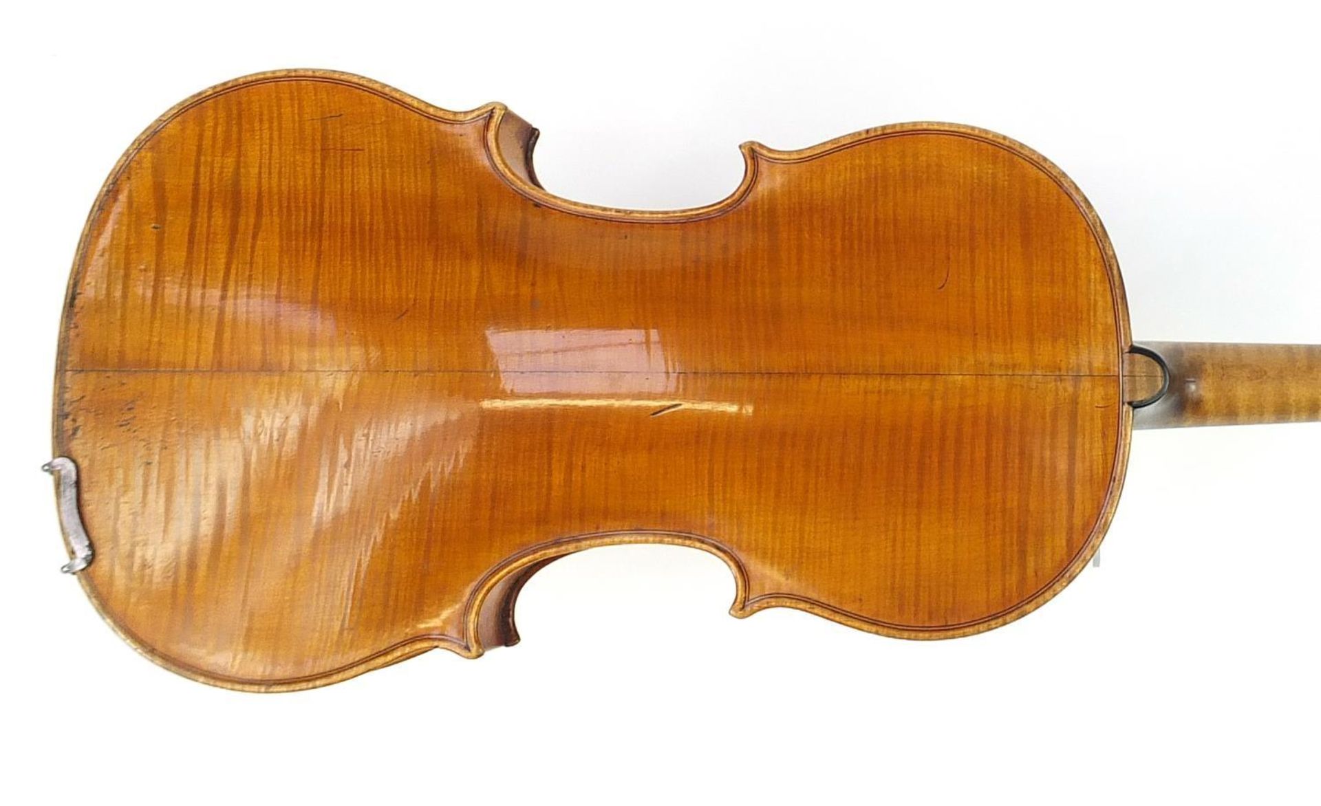 Old wooden violin bearing an Andre Castagneri paper label, the violin back 14 inches in length - Image 6 of 10