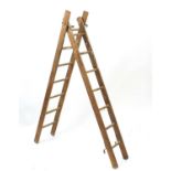 Vintage wooden extending ladder, 180cm high not extended