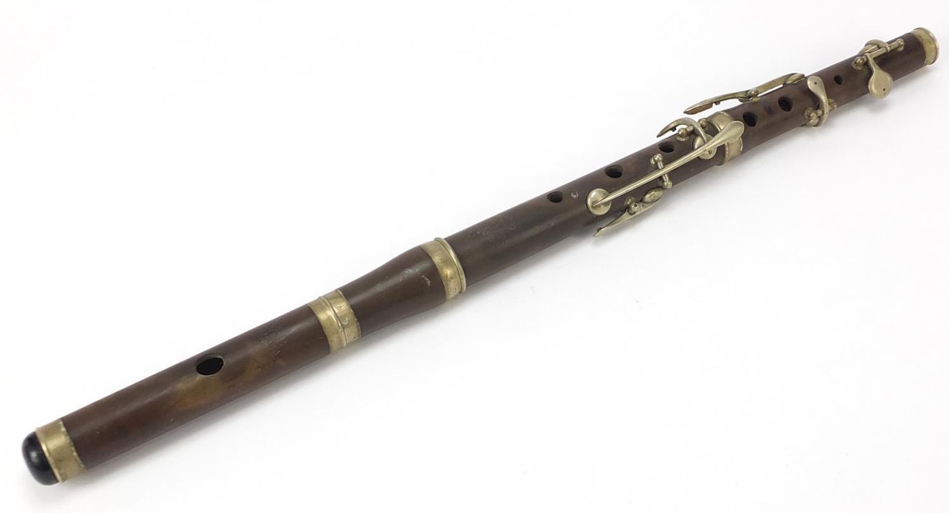 Henry Potter & Co of London four piece flute, 49.5cm in length