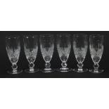 Set of six Waterford Crystal Colleen pattern glasses, each 15.5cm high