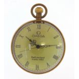 Globular glass and brass desk clock, 6cm high