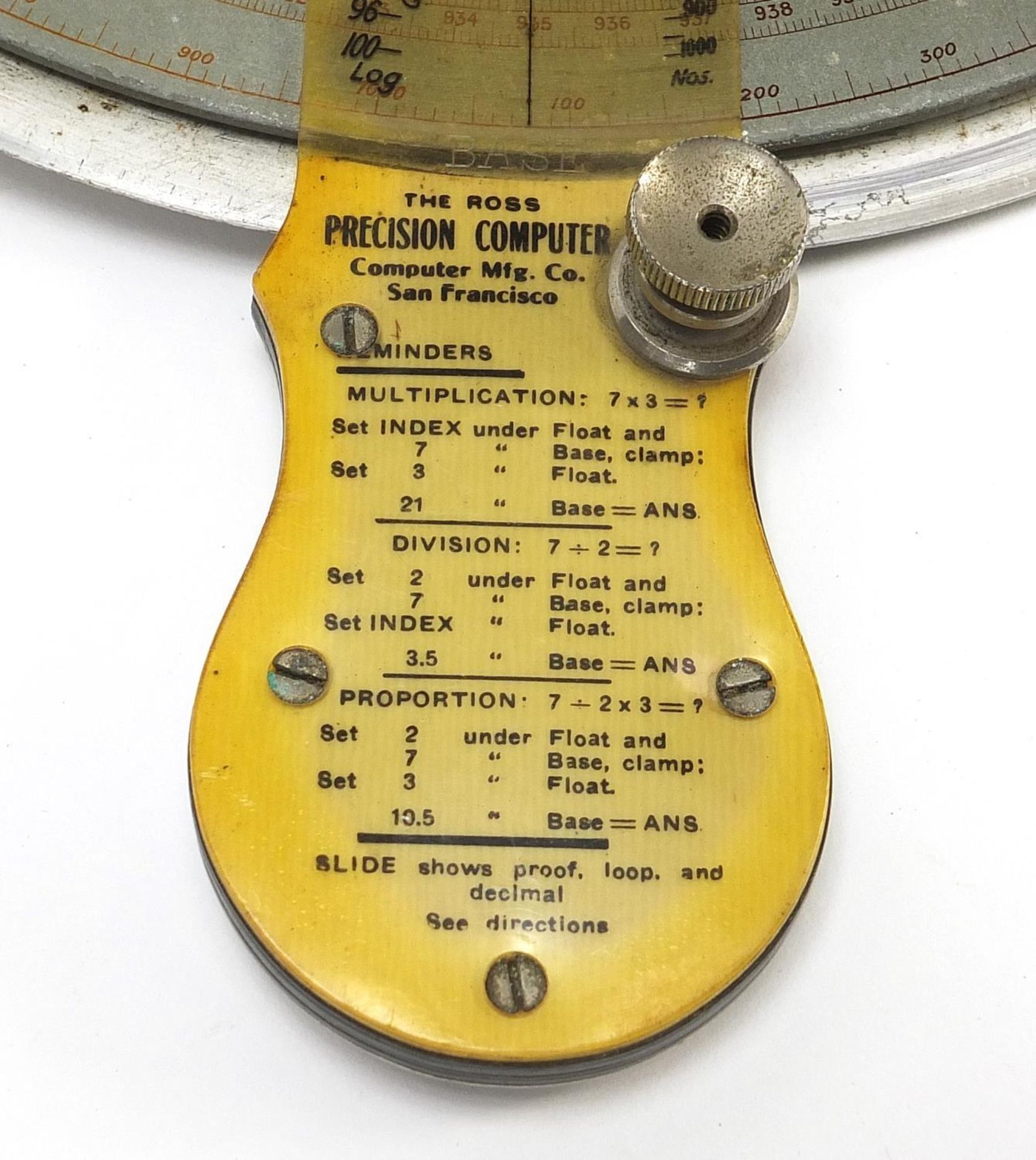 Early 20th century American Ross Precision computer slide rule with case, 30cm in length - Image 3 of 5