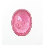 Oval ruby gemstone with certificate, approximately 4.87 carat