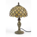 Bronzed Tiffany design table lamp with shade, 36cm high