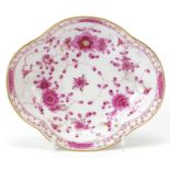 Meissen, quatrefoil dish hand painted with flowers, 13cm wide