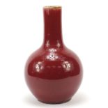Chinese porcelain vase having a sang de boeuf glaze, 33.5cm high