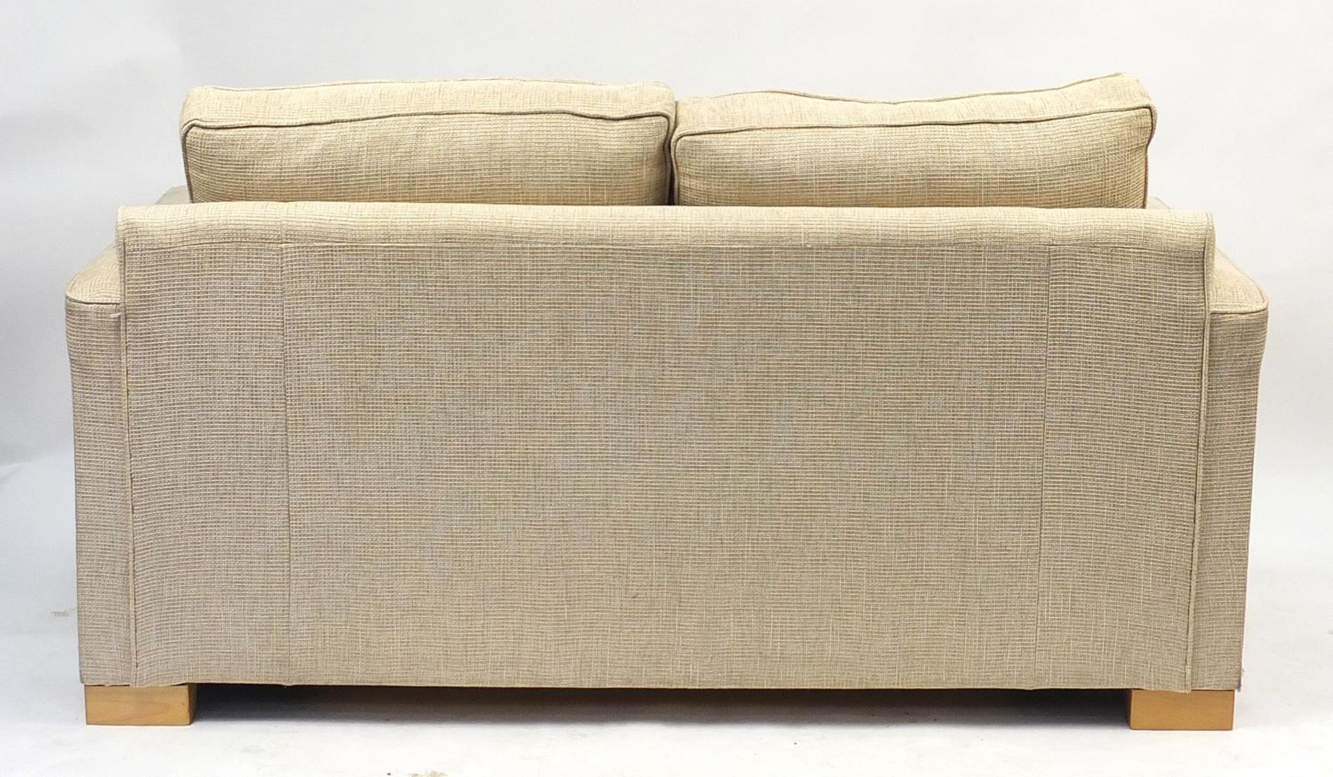 Contemporary beige upholstered sofa bed, 166cm wide - Image 4 of 4