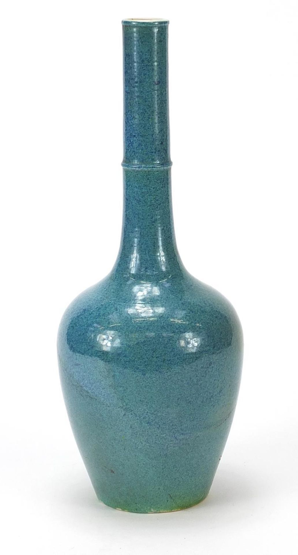 Chinese porcelain vase having spotted purple glaze, six figure character marks to the base, 29cm