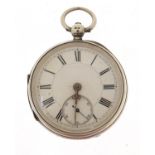 C B Mazzucchi, gentlemen's silver pocket watch, the fusée movement numbered 20081, Chester 1889,